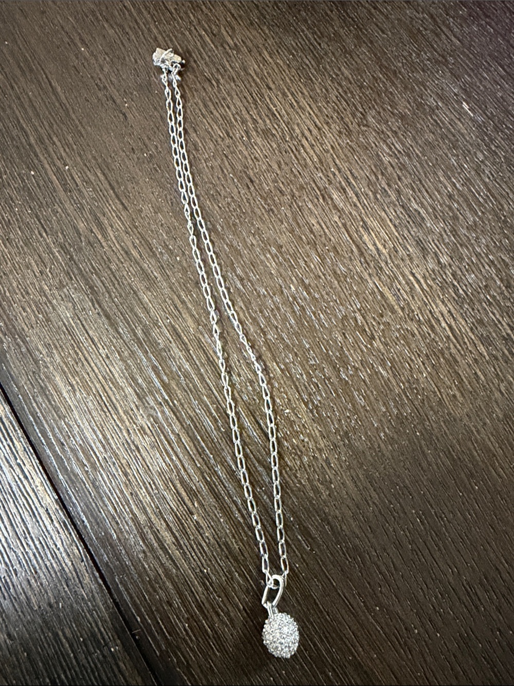 Swarovski Silver Pavé Round Pendant Necklace